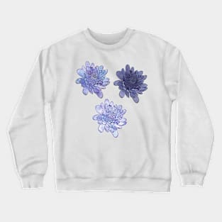 Chrysanthemum Flowers in Purple Crewneck Sweatshirt